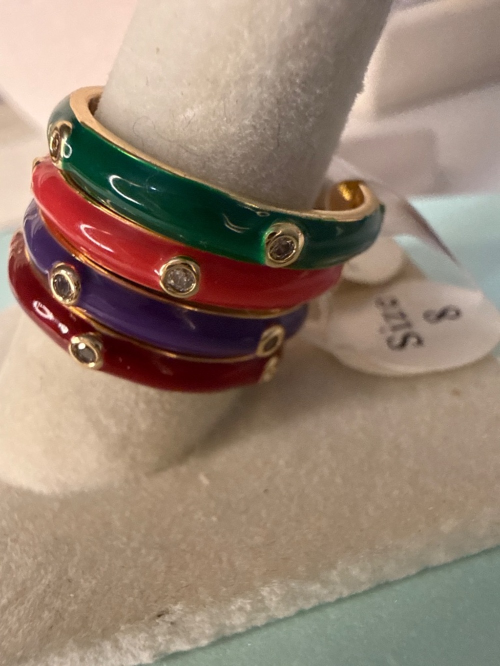 Stackable Enamel Ring Bundle - Picture 3 of 3